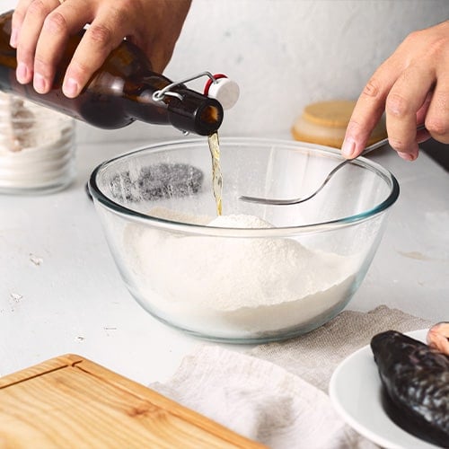 Making beer batter for fish