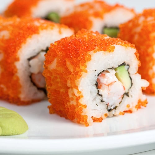 Imitation Crab in California Rolls