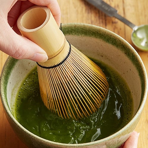 Whisking Matcha in Bowl