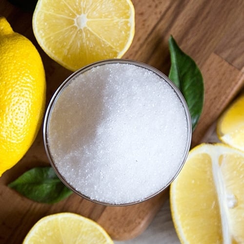 Table with Citric Acid and Lemons