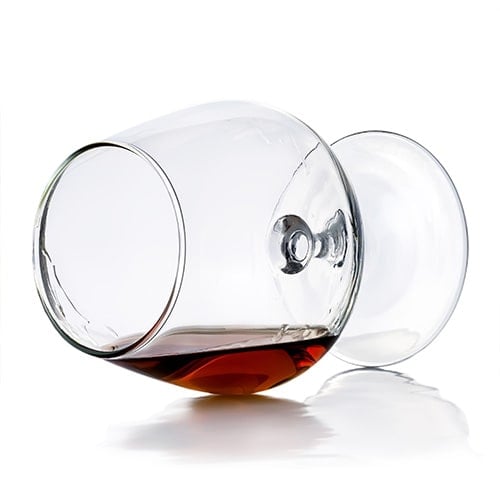 A wide bowl glass ideal for serving brandy