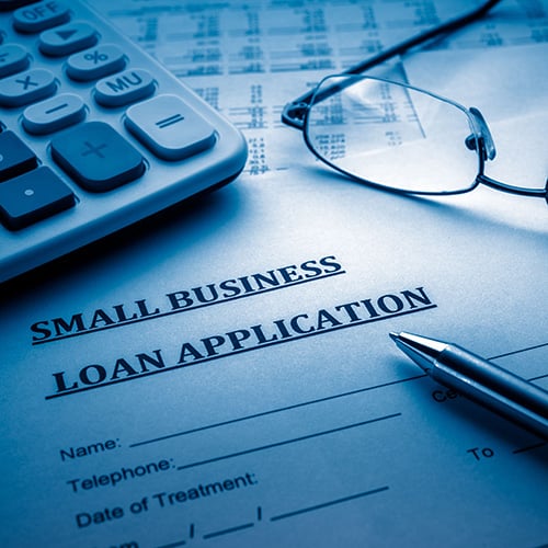 small business loan application on the desk