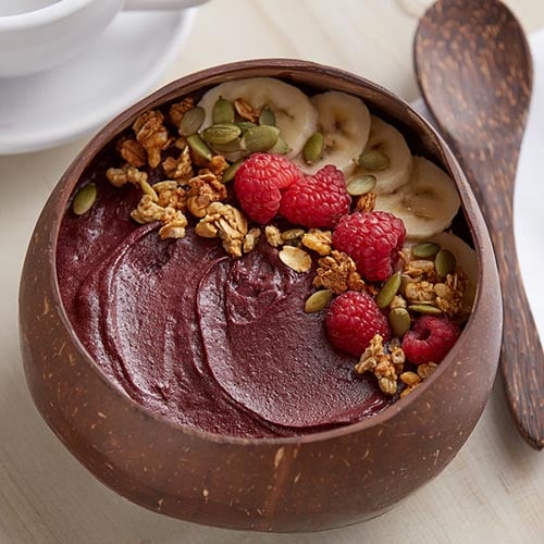 Acai Bowl with fruits and nuts on top