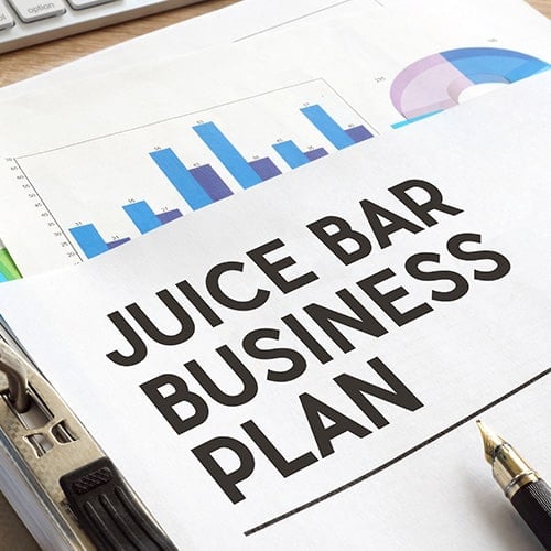 Juice bar business plan title on business paper