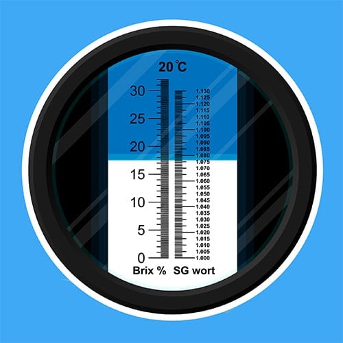 illustrated graphic of Brix scale on blue background