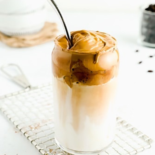 whipped coffee in glass