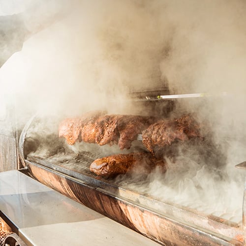 large barbecue smoker grill at the park