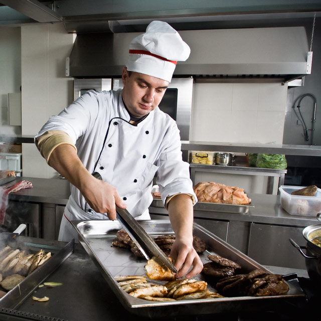 chef preparing free grand opening samples