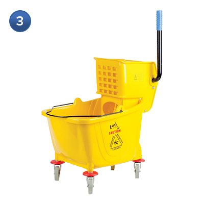 Lavex yellow side press mop wringer with casters