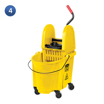 Rubbermaid yellow down press wringer with casters