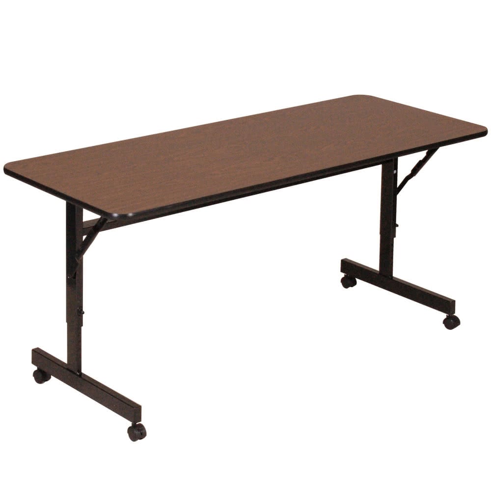 Adjustable height folding table