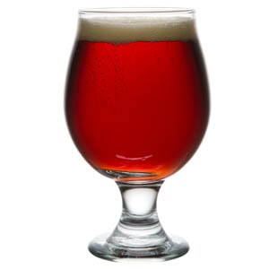 Doppelbock beer in a Belgian glass