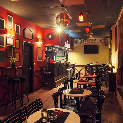 Empty bar dining area