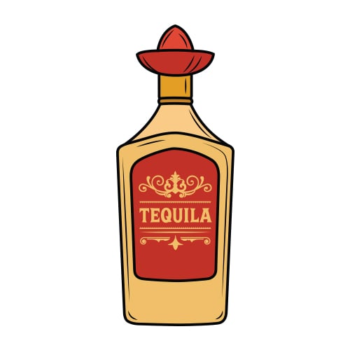 Illustration of a bottle of tequila