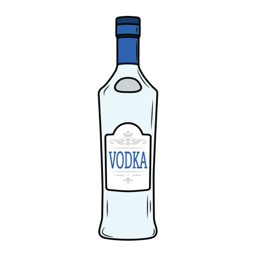 Illustration of a bottle of vodka