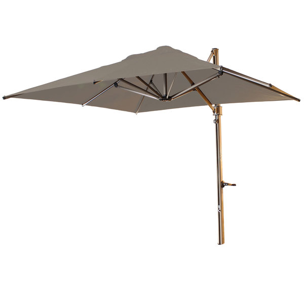 Cantilever umbrella with brown canopy