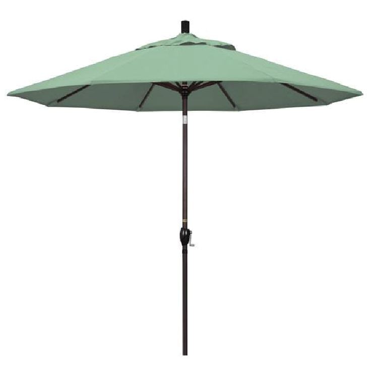 Crank umbrella with green canopy