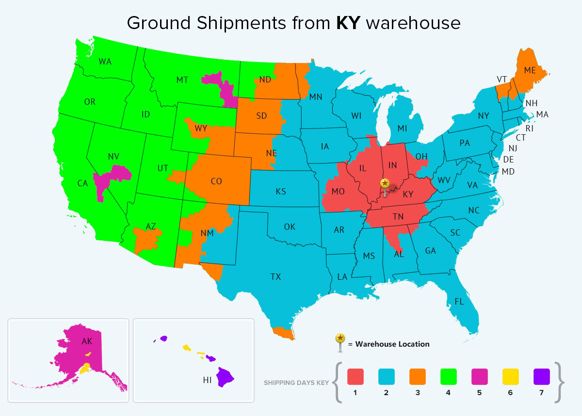 Kentucky Ground Warehouse Location Shipping