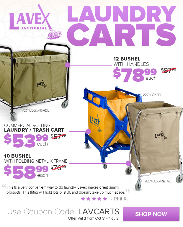 Save on Lavex Laundry Carts!
