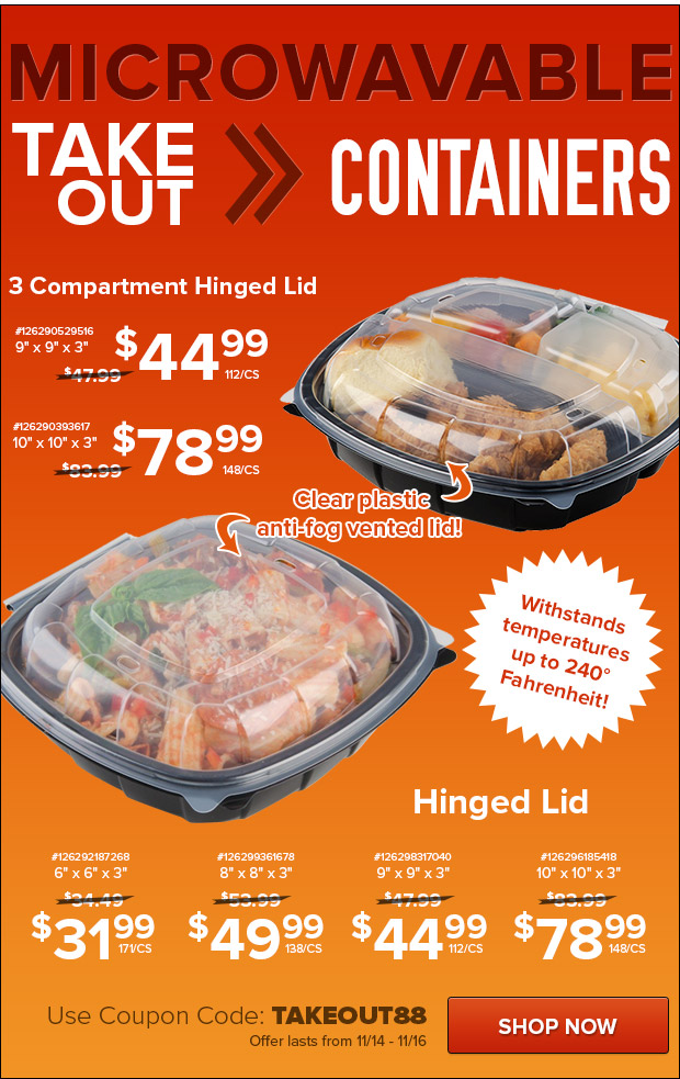 Microwave Takout Containers On Sale!