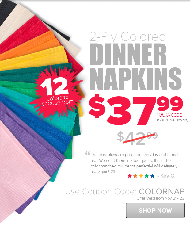 Colored Dinner Napkins on Sale!