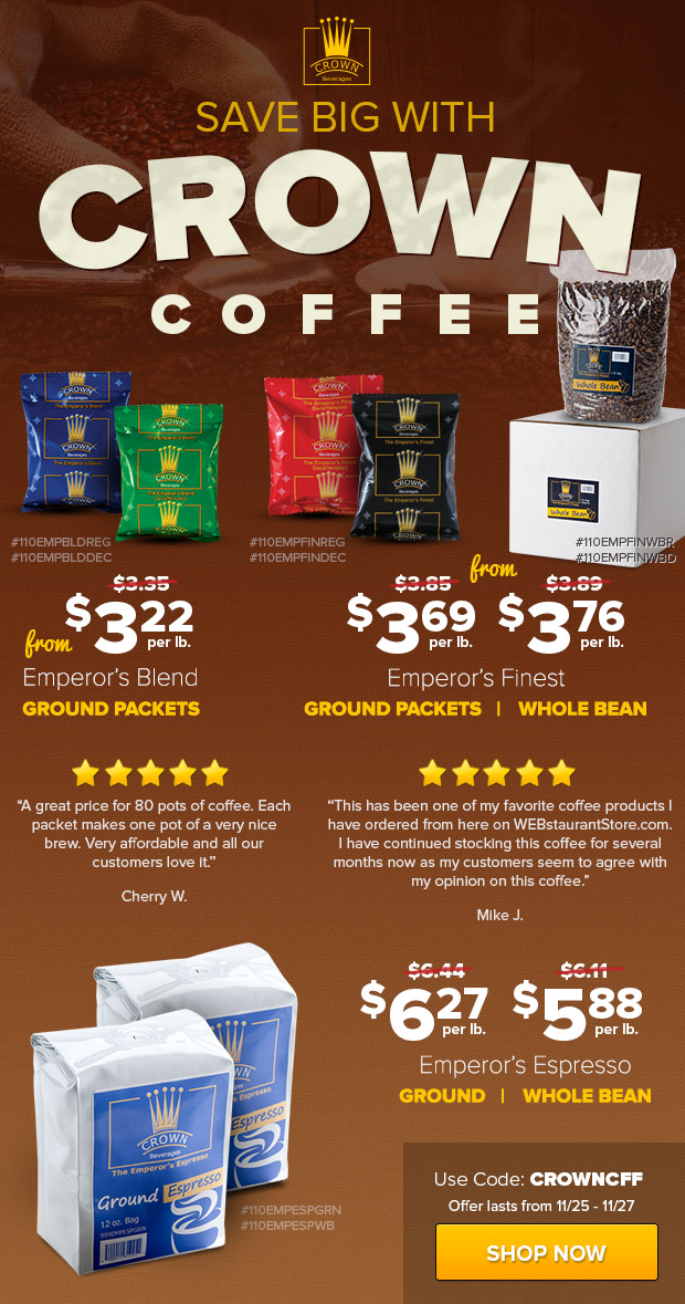 Great Deals on Crown Coffee