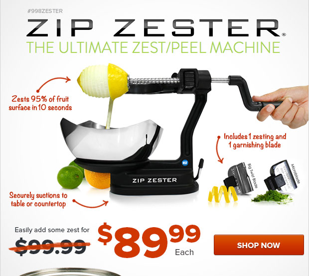 Zip Zester - The Ultimate Zest/Peel Machine