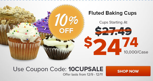 10% Off Fluted Baking Cups
