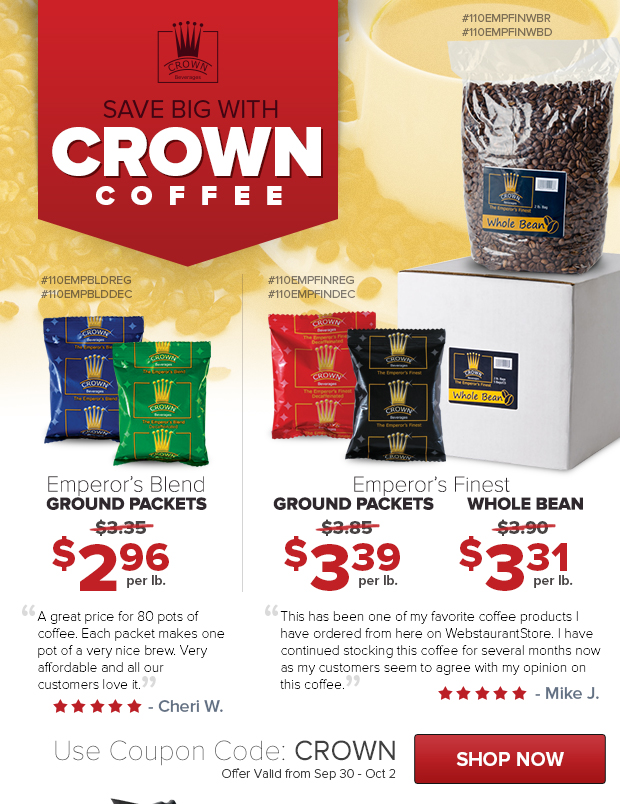Save Big with Crown Coffee!