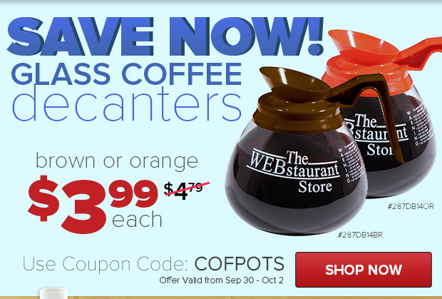 Discounts on Glass Coffee Decanters!