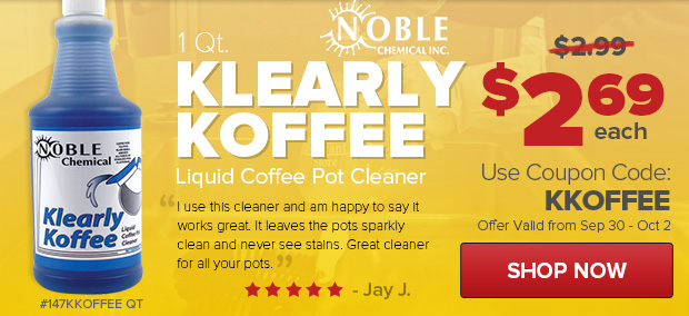 Save on Klearly Koffee Coffee Pot Cleaner!