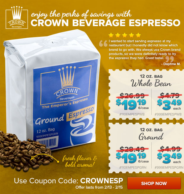 Crown Beverage Espresso on Sale!