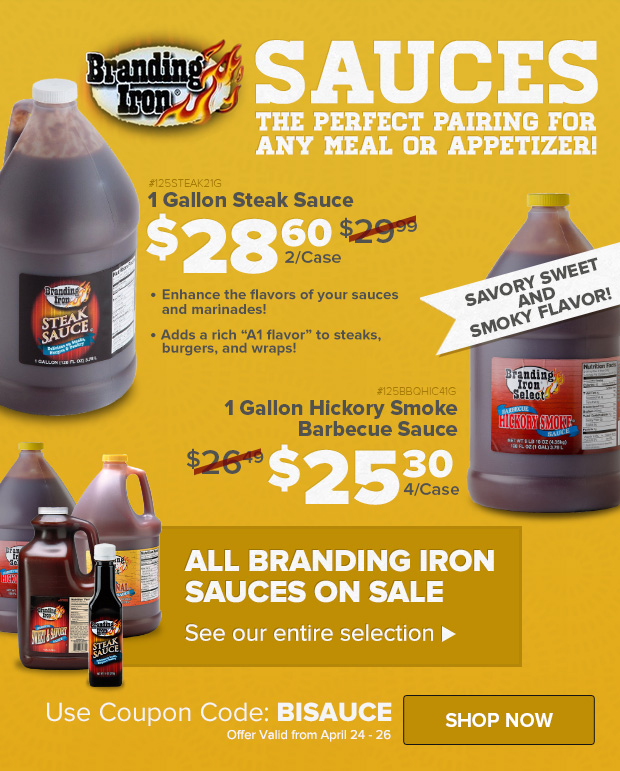 Discounts on Branding Iron Sauces!