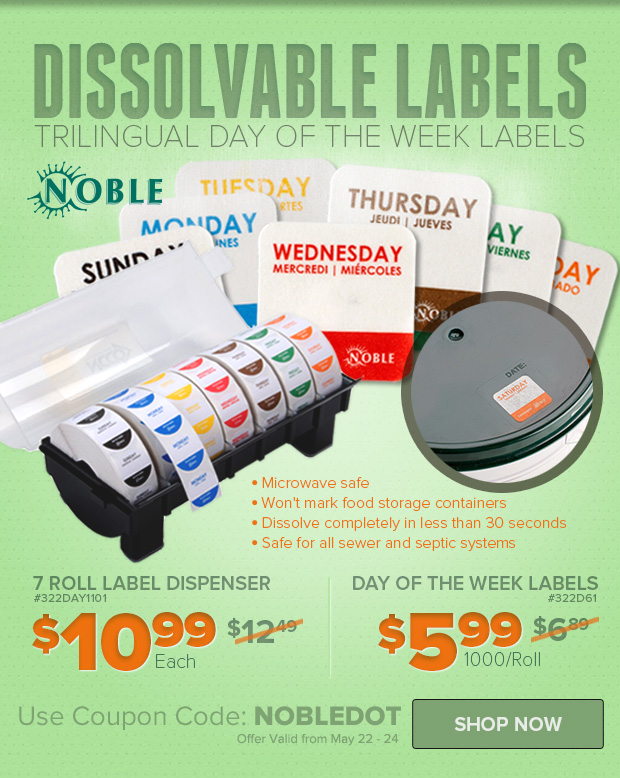 Noble Dissolvable Labels on Sale!