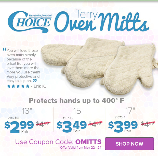 Save on Choice Terry Oven Mitts