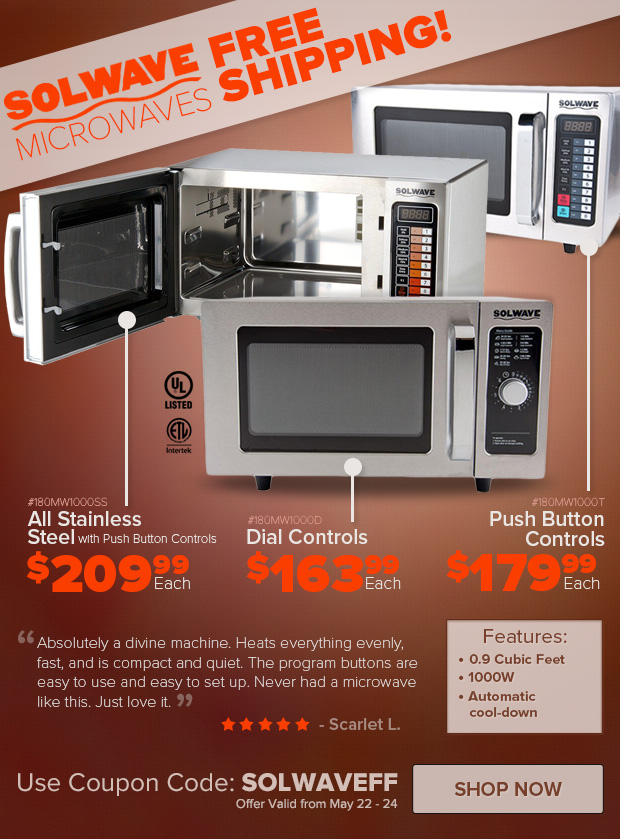 Free Shipping on Solwave Microwaves!