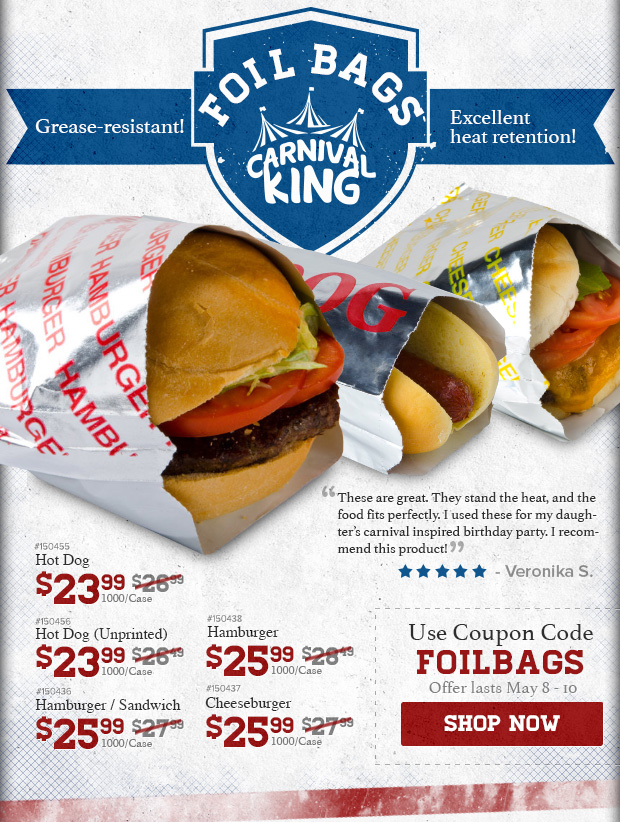 Carnival King Foil Bags