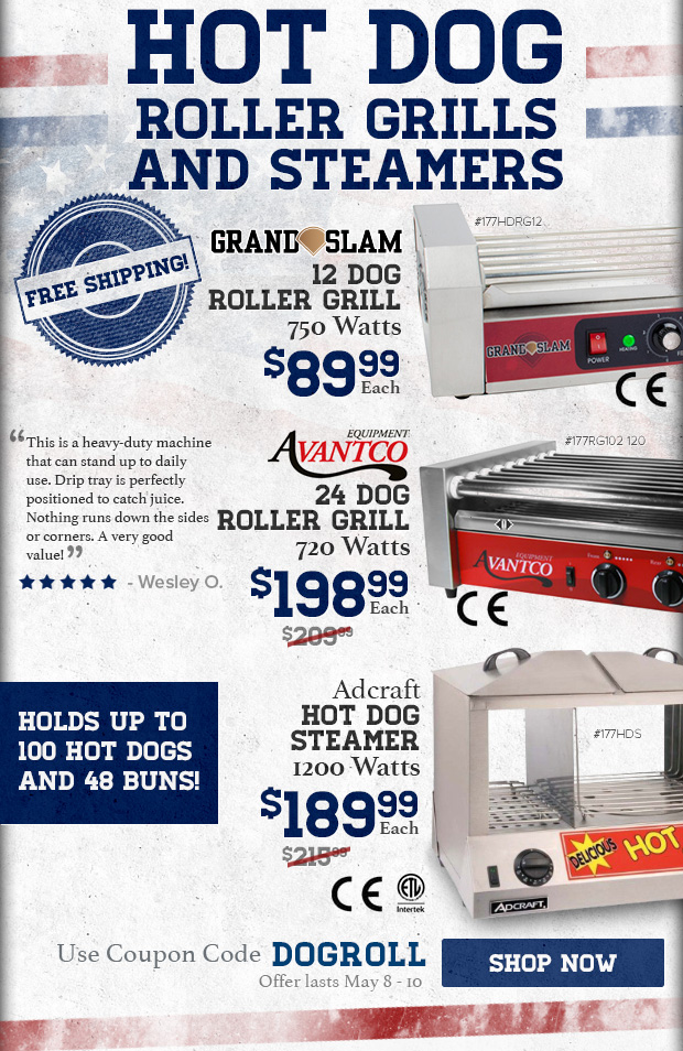 Hot Dog Roller Grills and Steamers