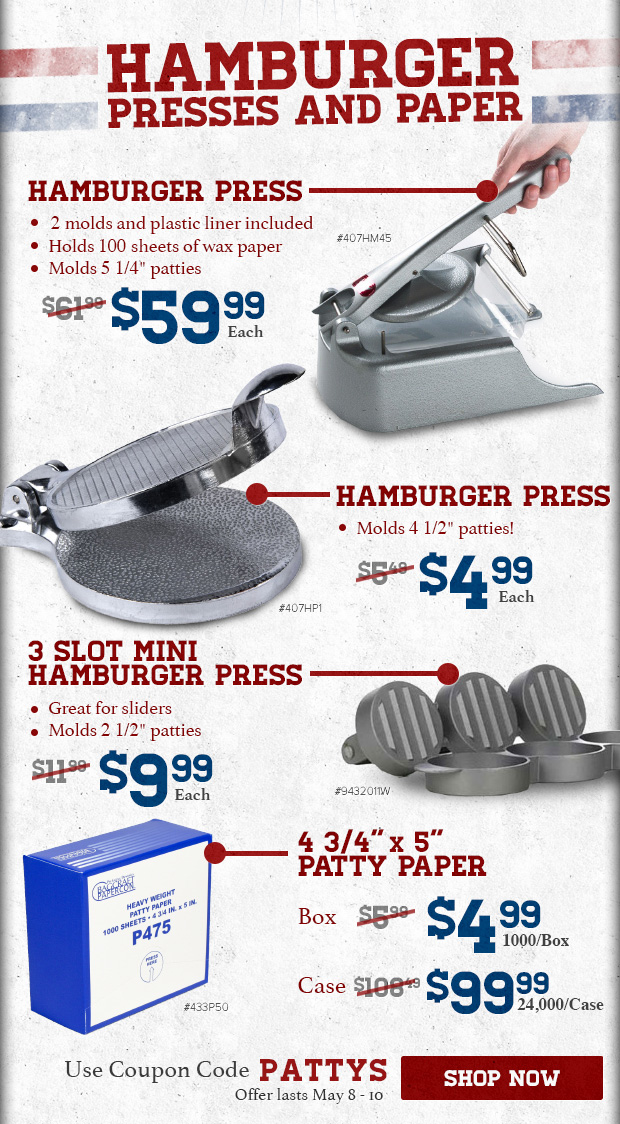 Hamburger Presses and Paper