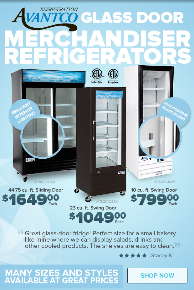 See our selction of Avantco Merchandiser Refrigerators!