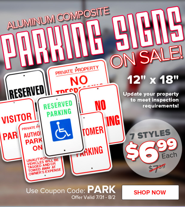 Aluminum Composite Parking Signs on Sale!