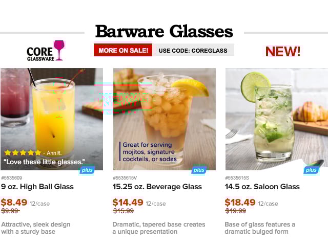 Core Barware Glasses
