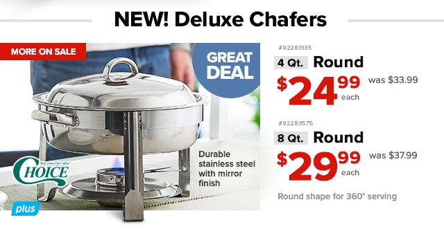 New! Choice Deluxe Chafers