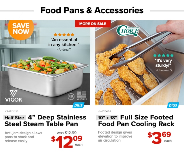 Stainless Steel Food Pans and Accessories