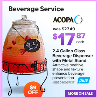 Beverage Service: Pitchers & Beverage Dispensers