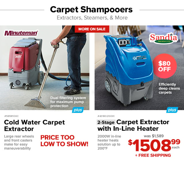 Carpet Shampooers, Extractors, & Steamers