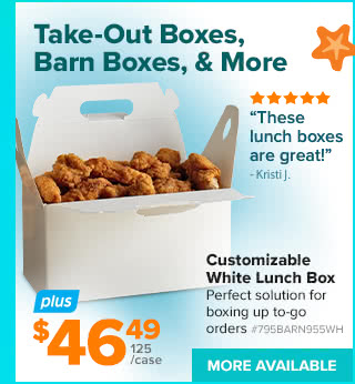 Take-Out Boxes, Barn Boxes, & More