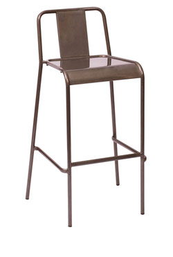 Brown metal bar stool