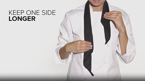 How to tie a neckerchief - step 4 - keep one side longer