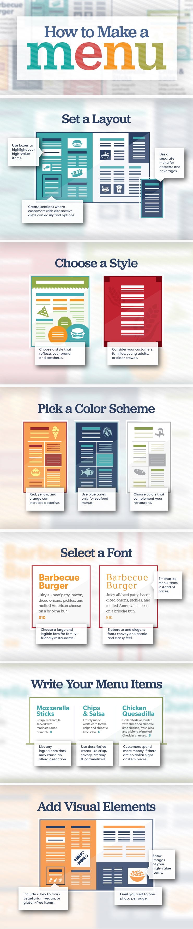 How to Make a Menu infographic